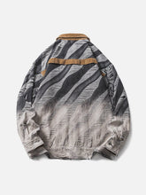 Jeansjacke mit Polokragen und Farbverlaufslöchern
